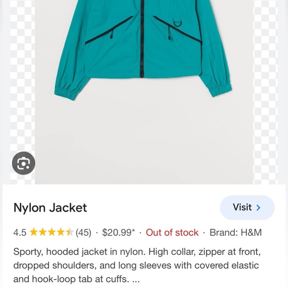 H&M Sporty Nylon Crop Jacket - Picture 11 of 11